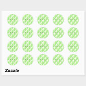 Green Quilted Diamond Pattern Ronde Sticker (Vel)
