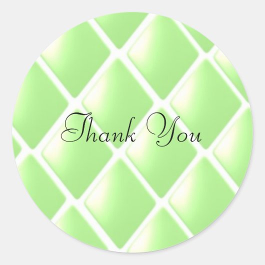 Green Quilted Diamond Pattern Ronde Sticker (Voorkant)
