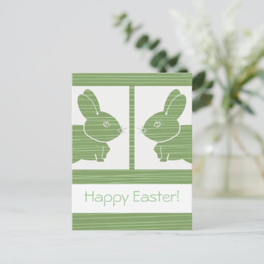 Green Rabbits Easter Briefkaart (Staand voorkant)