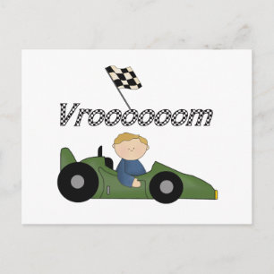 Green Race Car Vroom Tshirts en cadeaus Briefkaart