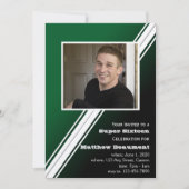 Green Racing Stripe Invitation à la fête d'anniver (Devant)