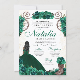 Green Ranchero Princess Dress Quinceanera Kaart