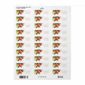 GREEN RED BERRIES WATERVERF CHRISTMAS ADRES ETIKET (Full Sheet)