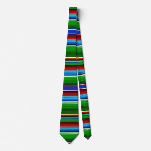 Green Red Blue Mexican Sarape Stropdas (Voorkant)
