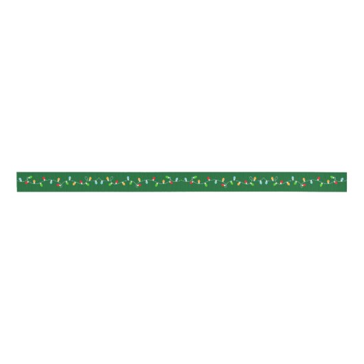 Green Red Blue Modern Lights Christmas Grosgrain Lint (Voorkant)