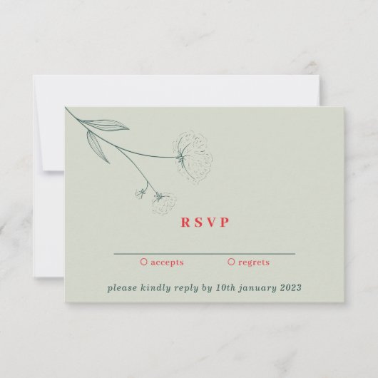 Green Red Boho Cotton Kindly Reply Kaart (Voorkant)