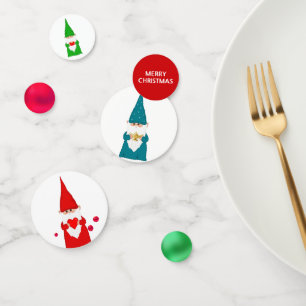 Green & Red Christmas Gnomes Confetti