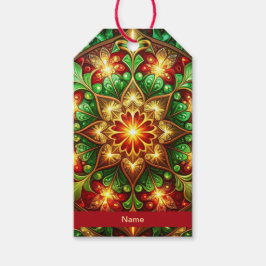Green Red Decorative Holiday Gift Tag Cadeaulabel