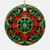 Green Red Decorative Holiday Ornament (Achterkant)