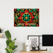 Green Red Decorative Holiday Poster (Thuiskantoor)
