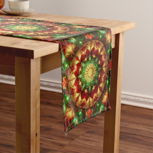 Green Red Decorative Holiday Table Runner Medium Tafelloper (Voorbeeld)