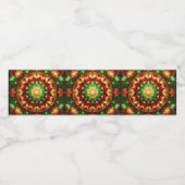 Green Red Decorative Holiday Waterfles Etiket (Enkel label)