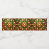 Green Red Decorative Holiday Waterfles Etiket (Enkel label)