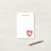 Green Red Heart Watermelon Birthday Post-it® Notes (Op bureau)