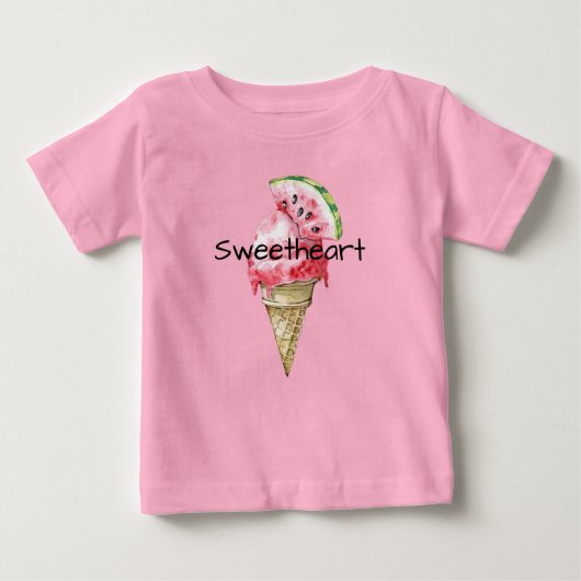 Green Red Watermelon Ice Cream Cone Sweetheart (Voorkant)