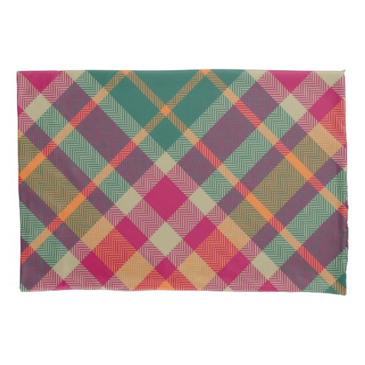 Green Red Yellow Scottish Tartan Plaid Kussensloop (Voorkant)