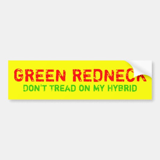 GREEN REDNECK BUMPERSTICKER (Voorkant)