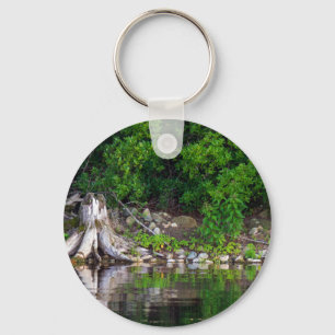 Green Reflections Button Sleutelhanger