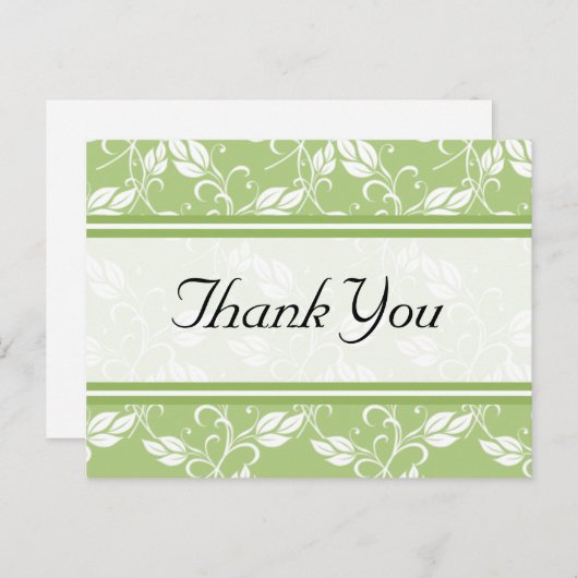 Green Regency Dank u Briefkaarten (Voorkant / Achterkant)