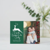 Green Reindeter Kerstmis Foto Cute Dit is het seiz Briefkaart (Staand voorkant)