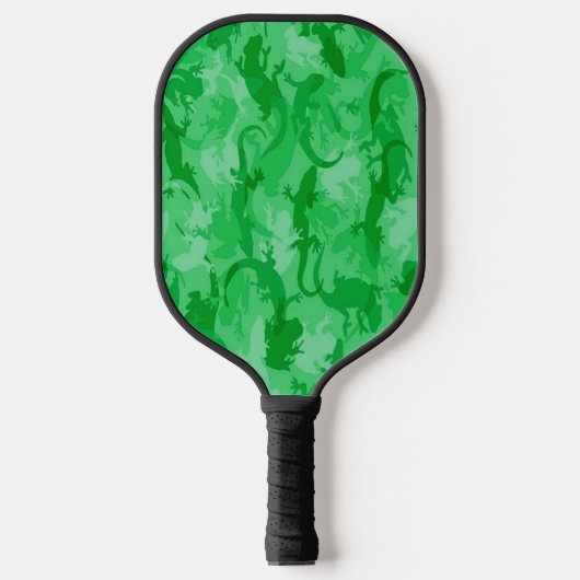 Green Reptile Camouflage Pickleball Paddle (Voorkant)