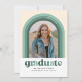 Green Retro Arch Faire-part de graduation (Devant)