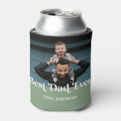 Green Retro Best Dad ever Custom Afbeelding Blikjeskoeler (Blikje Voorkant)