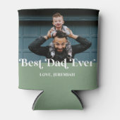 Green Retro Best Dad ever Custom Afbeelding Blikjeskoeler (Voorkant)