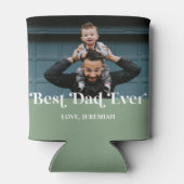 Green Retro Best Dad ever Custom Afbeelding Blikjeskoeler (Achterkant)