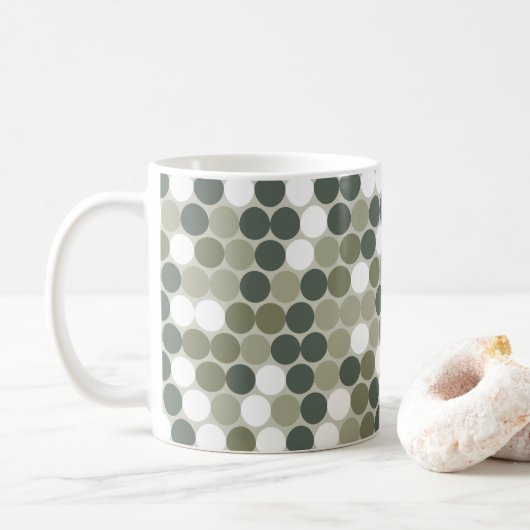 Green retro dots koffiemok (Met donut)