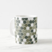 Green retro dots koffiemok (Voorkant links)
