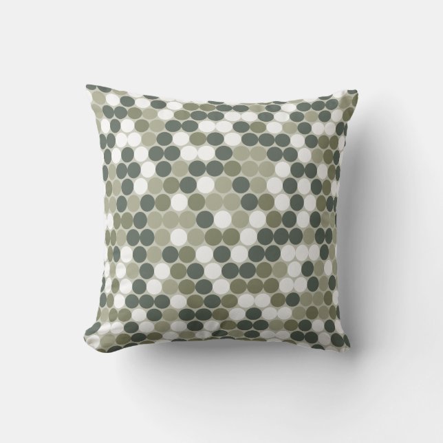 Green retro dots  kussen (Voorkant)