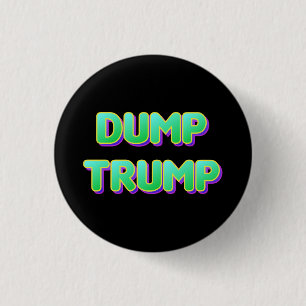 Green Retro Font Dump Trump Ronde Button 3,2 Cm