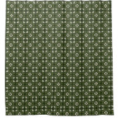 Green Retro Geometric Pattern  Douchegordijn (Voorkant)