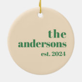 Green Retro moderne minimalist Keramisch Ornament (Achterkant)