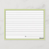 Green Retro Recipe Card Briefkaart (Achterkant)