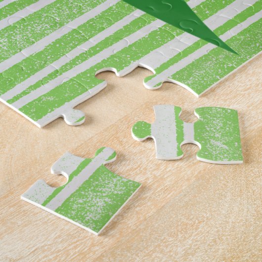 Green Retro Style Christmas Tree Puzzle enfant (Côté)
