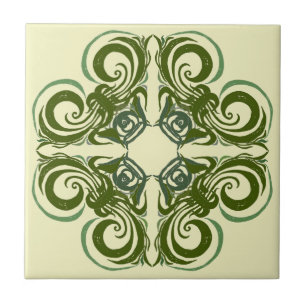 Green Retro Tiles Tegeltje