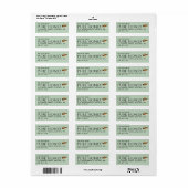 Green Return Adresse Étiquette miel avec abeille (Feuille entière)