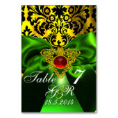 GREEN RIBBON GOLD CELTIC HEART DAMASK MONOGRAM KAART (Achterkant)