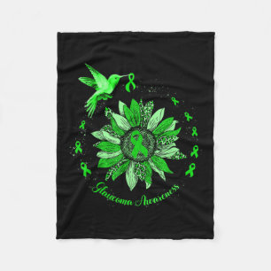 Green Ribbon Leopard Sunflower Glaucoma Bewustheid Fleece Deken