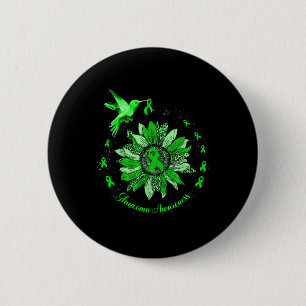Green Ribbon Leopard Sunflower Glaucoma Bewustheid Ronde Button 5,7 Cm