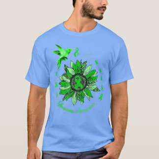 Green Ribbon Leopard Sunflower Glaucoma Bewustheid T-shirt