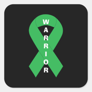 Green Ribbon Mental Health Awareness Warrior Vierkante Sticker