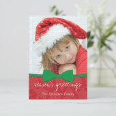 Green Ribbon Noël Carte photo (Debout devant)