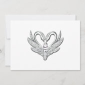 Green Ribbon Silver Swans Invitation (Dos)
