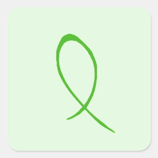 Green Ribbon Vierkante Sticker (Voorkant)