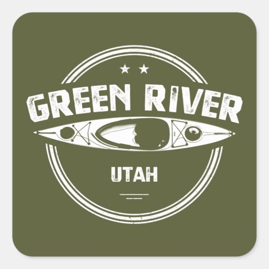 Green River Utah Kayaking Vierkante Sticker (Voorkant)