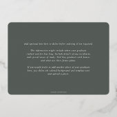 Green RN Asclepius Afstuderen Fotoaankondiging Folie Uitnodiging (Achterkant)