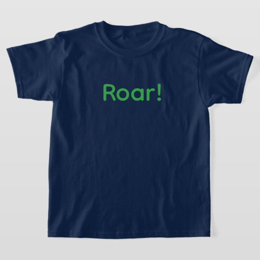 Green "ROAR!" Typography T-Shirt for Kids Fun Wild (Poser)